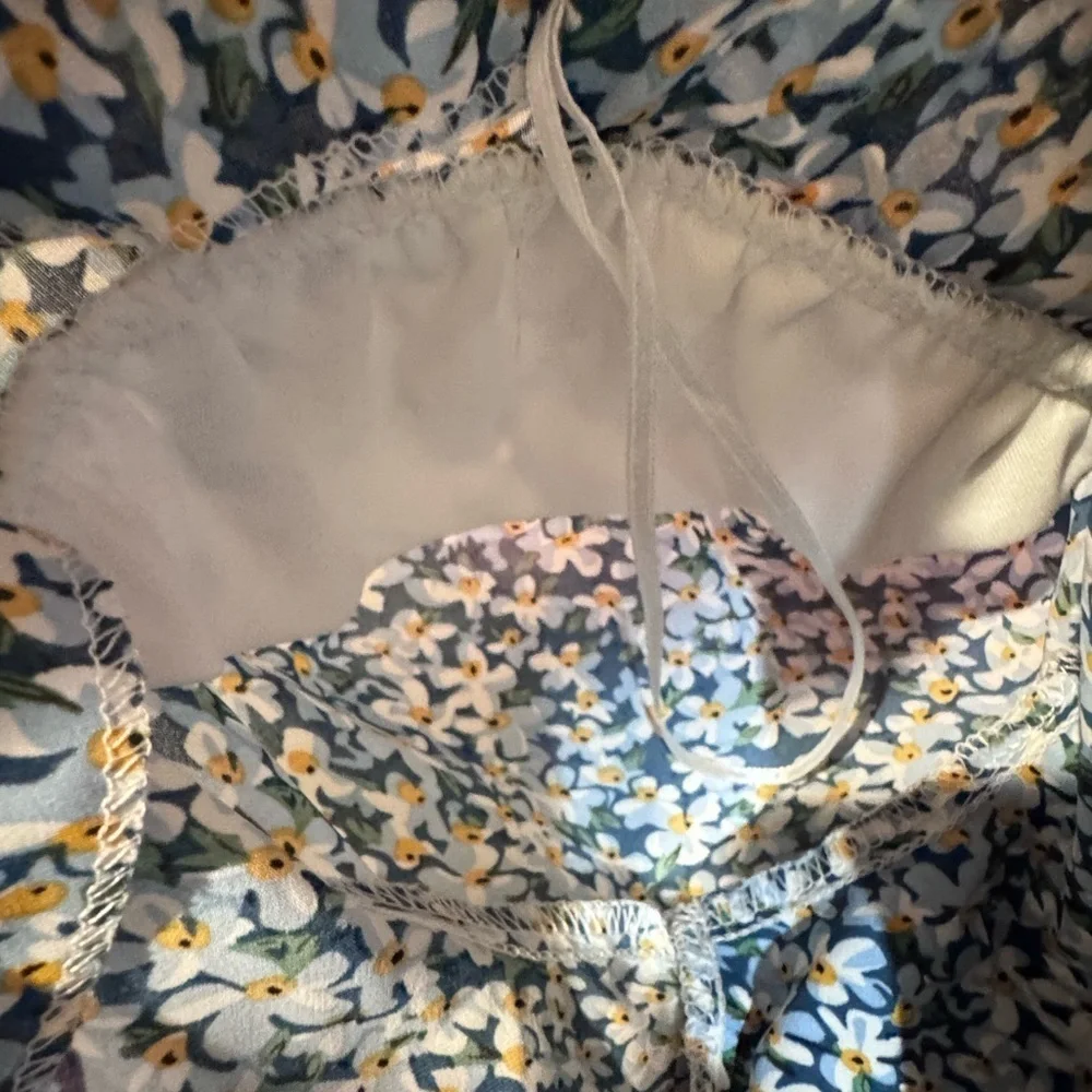 Brave Soul Blue/White ditsy Ginny Floral Button Dress Size XS EUC